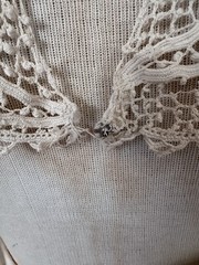 Antique Edwardian Handmade White Irish Crochet Lace Long Cape Open Jacket Coat