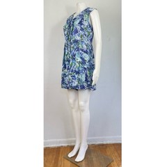 Vintage Abstract Print Romper Size Small 90s Rayon/Cotton Sailor Collar Playsuit
