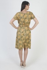 Vintage 50s Belted Wiggle Dress Garden Floral Pin Up Rockabilly Retro MCM Skirt