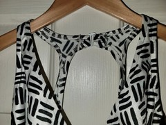 Rose Marie Reid Vtg. Mod swimsuit black white geometric Size 12