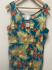 Vintage Dressing Clio Hawaiian Luau Maxi Dress Hibiscus Pineapple Sz M NWT