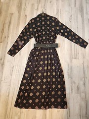 Vtg 80s Secretary Geek Dress Black And Gold J.B.S. LTD SZ6
