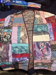Handmade Patchwork Women’s Jacket Flowers Cats Plants Large Vintage