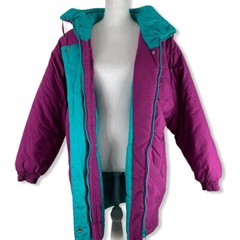 Vintage Size Medium Coat Winter Made In Korea Persuasion Purple Quilt Lined