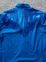 Vintage Western Collection Blue w/Fringe Sequines Long Sleeve Meduim