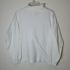 VTG Givenchy Activewear Women’s White Cotton Mock Neck Turtleneck Sweater L