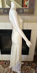 ADAGIO NORDSTROM luxury peignoir 100% silk champagne Nightgown lingerie vtg Lg
