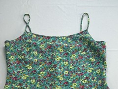 Byer Too! California Floral Slip Dress 9 Ruffle Hem Y2K Cottage Needs Stitching