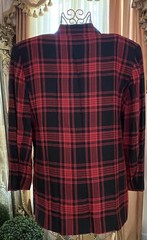 VTG Cedars Red/Black Rhinestone Plaid 80s Women’s Blazer Suit Jacket USA L