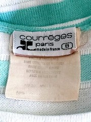 Courreges 1970s Aqua/White Striped Dress