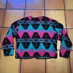 Vintage David Wayne Fleece Blanket Jacket Women’s Medium Aztec Western 80s 90s