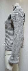 Vintage KATHERINE BISHOP Light Gray Ribbed Mock Neck Sweater – Size S