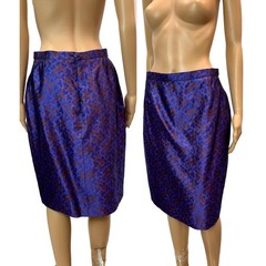 Vintage Christian Lacroix Silk Jacquard Pencil Skirt France FR 44