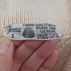Vintage Norma Della Legge Wool Cardigan Sweater Cream Button Front Size Medium