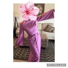 Vtg Women’s Andora Hong Kong Kimono Asian Dress Gown Purple Size Medium Read