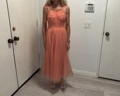 Vintage Peach 1950’s Tule Dress Women’s 2 US Review Measurements Offers