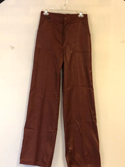 Vintage Maverick Pants Size 28-29 Waist 34 Inseam Shiny Sheen Rust Flare Jeans