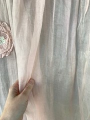 Antique 1920s Pink Cotton Organdy Dress Rosettes Gown Size Small/Medium