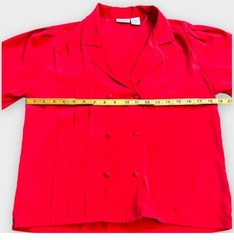 1980’s Vintage Double Breasted Red Long Sleeves Blouse, S/M