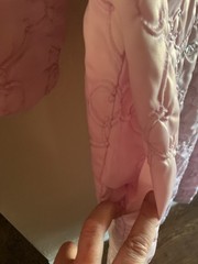 VTG Sears Best Womens Quilted Nylon Robe Light Pink Sz M 1960s Embroidered Pocke
