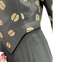 AMAZING RARE 80’s CH by Carolina Herrera Original Sample Black & Gold Dress