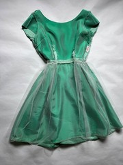 Vintage 50’s Harry Keizer Mint Green Fit Flare Short Sleeve Dress Size 10