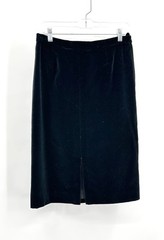vintage 70s 2 PIECE VELVET SUIT black S M skirt jacket rhinestones office siren