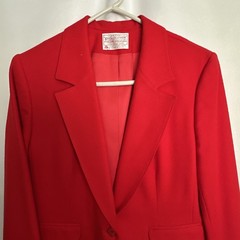 Vtg Pendleton Wool Blazer Jacket Womens Red Lined USA Sz- 12 Petite #750