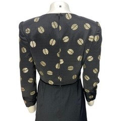 AMAZING RARE 80’s CH by Carolina Herrera Original Sample Black & Gold Dress