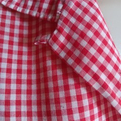 True Vintage Farm Chore Top Medium Red White Gingham 1960’s Joyce Lane USA