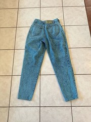 VTG 80s UNIONBAY Turquoise Acid Wash High Waist JEANS Western Denim Pants sz 11