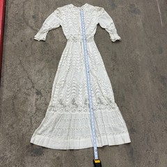 Antique Edwardian Lace Dress Broderie Anglaise & Irish Crochet Bridal Wedding