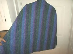 Jimmy Hourihan LARGE Cape Cloak Dublin Ireland Donegal Tweed Wool Green/Purp/Blu