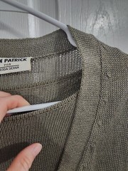 John Patrick for geoda design Vintage green open knit cardigan set beachy Large