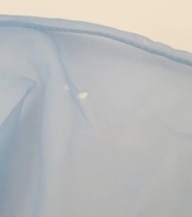 Vtg Eve Stillman by Gracette Modest Sheer Nightgown Blue Satin Puffed Sleeve