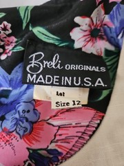 Vtg Breli Floral 70s-80s Dress Belted Lace Cottage Core Union Made USA Size 12