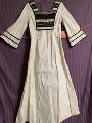 VINTAGE 1970’S MAXI PEASANT DRESS POTAGE OF CALIFORNIA SMOCKED MUSLIN SZ. 13 NWT