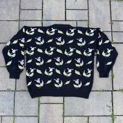 Vintage Peruvian Connection Cardigan Sweater Floral Art To Wear Women’s XL READ