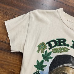Vintage 90s Dr Dre The Chronic Hip Hop Rap Tee Womens M Distressed Cropped Cut