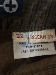 Reactor Top Drawer Jeanswear Brown Corduroy Bell Bottom Jeans 32/33