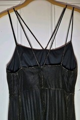Vintage Filigree Ltd Collection Womens Mini Dress Black Gold Sparkles Pleated