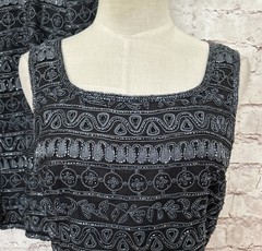 Vintage Stenay Black Beaded Silk Evening Jacket + Beaded Cami Blouse Petite PP