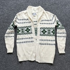 Vintage Cardigan Sweater Womens Mens M 38/40 Grandpa Preppy Ski Nordic Retro