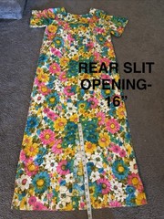 Vintage 1960’s Moana Kai Honolulu Hawaiian Dress Muu Muu Maxi Psychedelic Floral
