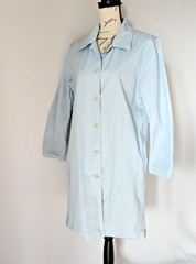 Vintage Brooks Brothers 346 Lite Weather Trench Coat Button Cotton Blue Sz.M