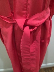 GOLDEN DEER Chinese Red Kimono Robe Size M Dragon Embroidered Asian Robe Salmon