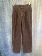 Vintage 1980s Levis Pleated Corduroy Pants Womens 10 Grey-Brown High Waisted USA
