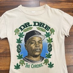 Vintage 90s Dr Dre The Chronic Hip Hop Rap Tee Womens M Distressed Cropped Cut