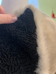Vintage Persian Curly Lambs Wool Women’s Coat Mink Collar 3/4 Sleeve 44 Inches