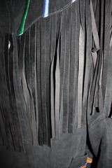 Lew Magram New York Collection Vintage Black Suede Beaded Fringed Jacket Size XL